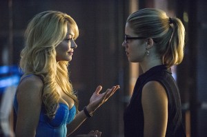 Charlotte Ross as Donna Smoak and Emily Bett Rickards as Felicity Smoak -- Photo: Cate Cameron/The CW www.ign.com